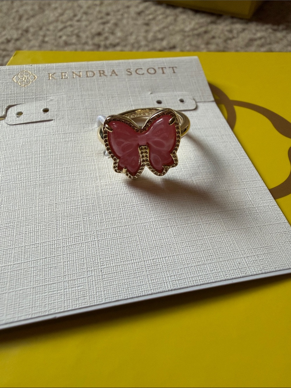 Kendra Scott Gold-Tone Pink Butterfly Ring